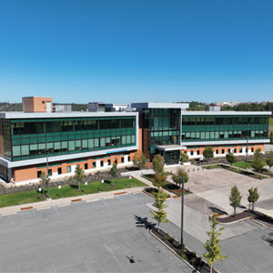 Aerial photo of commercial building